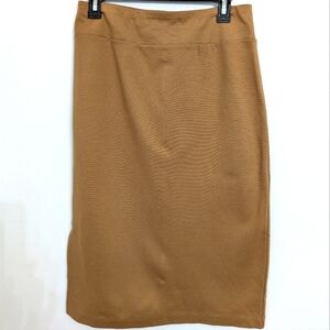 Camel Tan Midi Pencil Skirt for Work